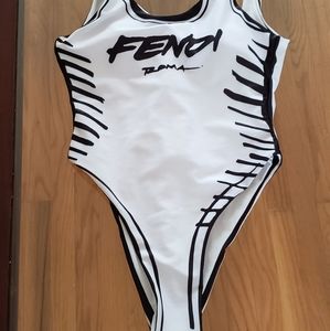 FENDI Swimsuit One Piece White Size S